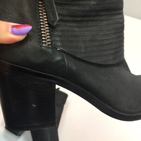 Sheridan Mia Black Leather Heeled Booties Size 10 - Picture 14 of 14